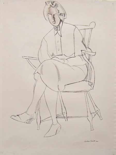 Girl Seated with Legs Crossed